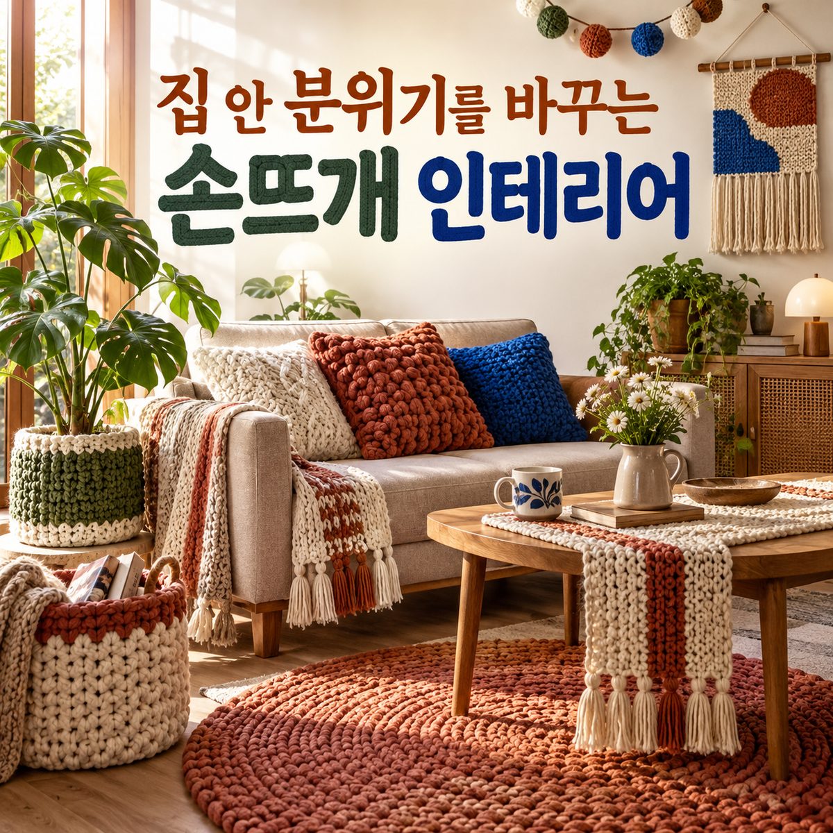 집 안 분위기를 바꾸는 손뜨개 인테리어
