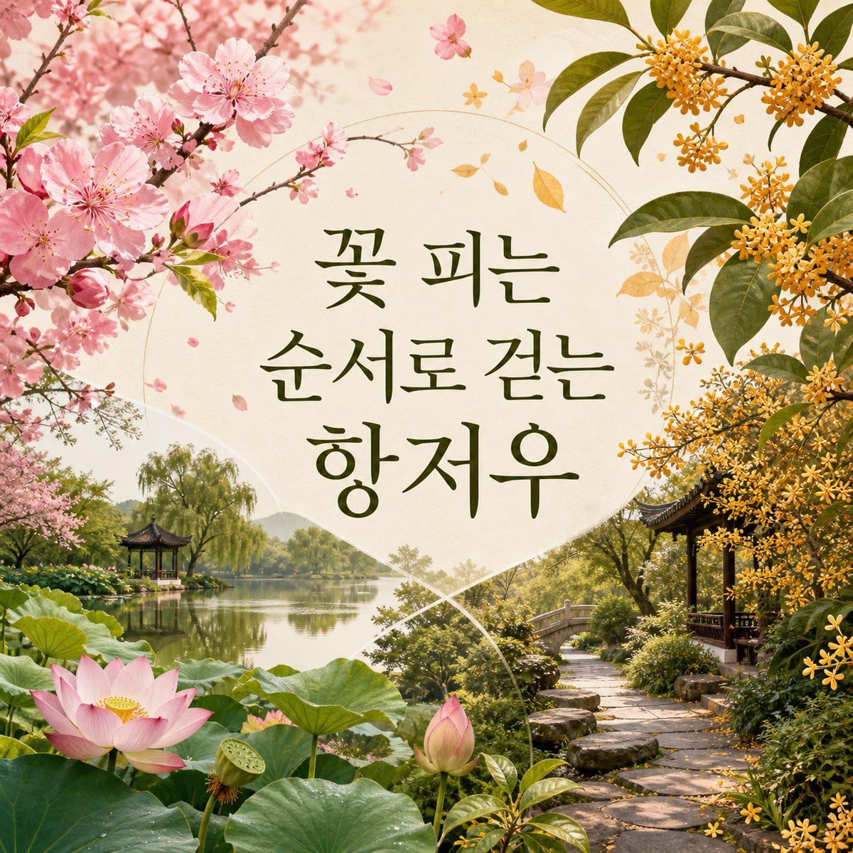 꽃이 피는 순서로 걷는 항저우 정원 여행