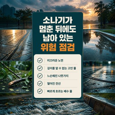소나기가 멈춘 뒤에도 남아 있는 위험 점검