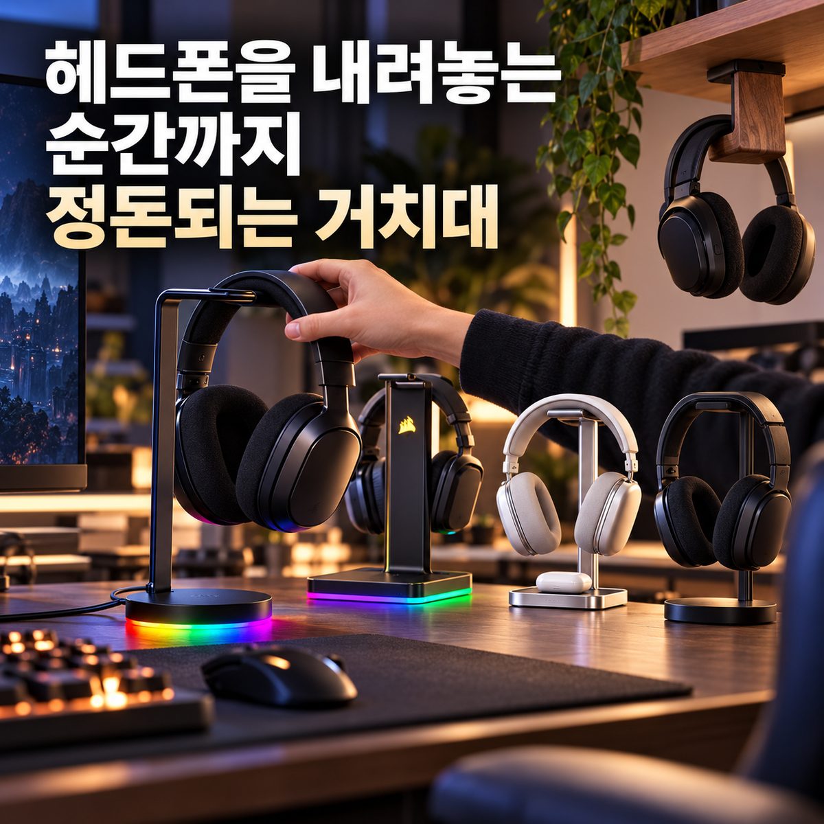 헤드폰을 내려놓는 순간까지 정돈되는 거치대