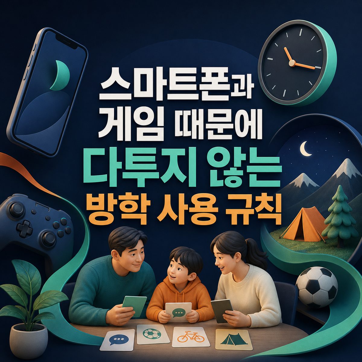 스마트폰과 게임 때문에 다투지 않는 방학 사용 규칙