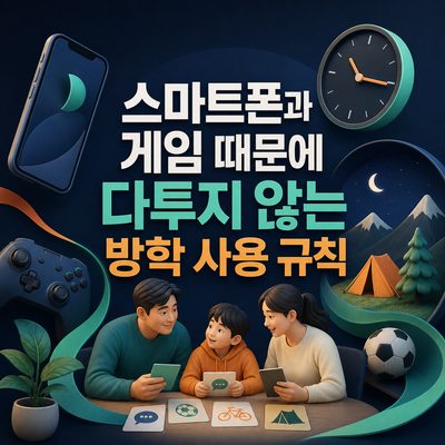 스마트폰과 게임 때문에 다투지 않는 방학 사용 규칙