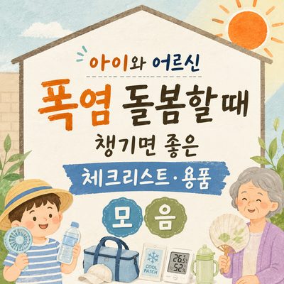아이와 어르신 폭염 돌봄할 때 챙기면 좋은 체크리스트·용품 모음
