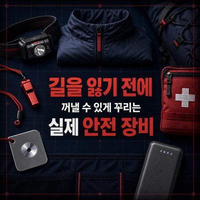 길을 잃기 전에 꺼낼 수 있게 꾸리는 실제 안전 장비