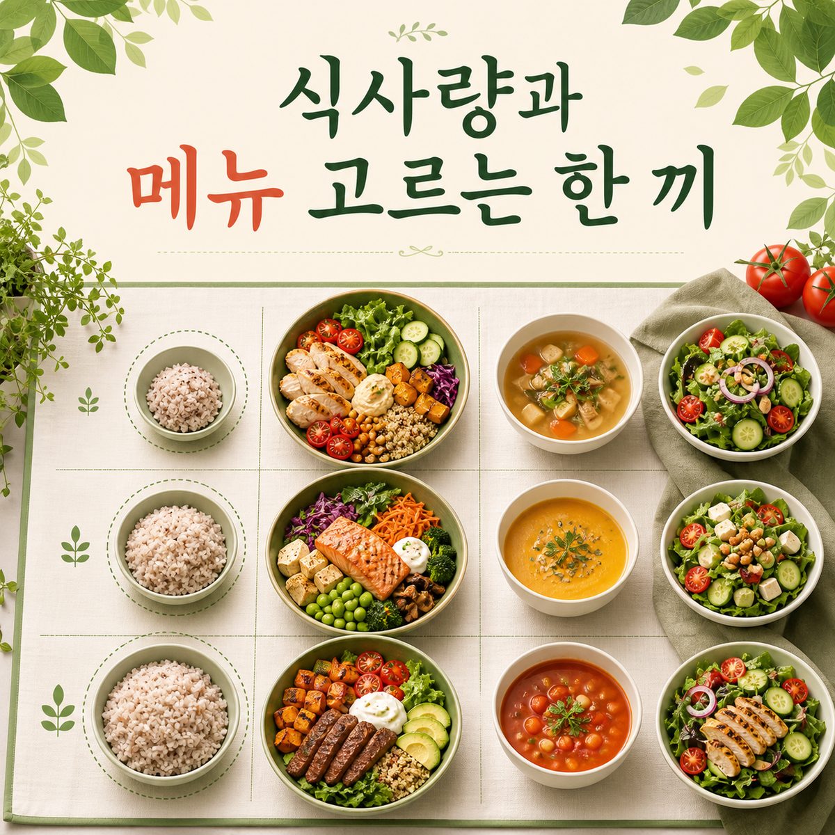 식사량과 메뉴 구성을 고르는 홀랜드 빌리지 한 끼