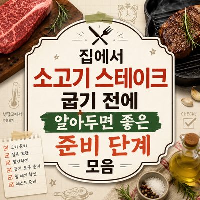 집에서 소고기 스테이크 굽기 전에 알아두면 좋은 준비 단계 모음