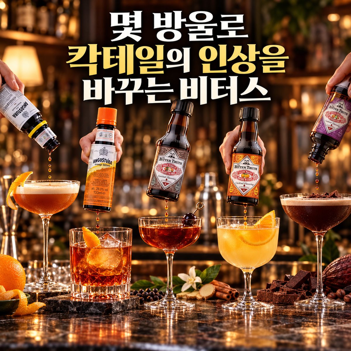 몇 방울로 칵테일의 인상을 바꾸는 비터스
