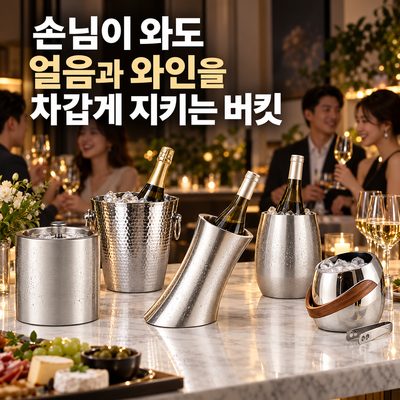 손님이 와도 얼음과 와인을 차갑게 지키는 버킷