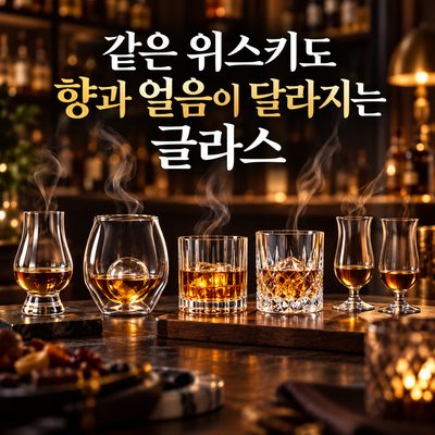 같은 위스키도 향과 얼음이 달라지는 글라스