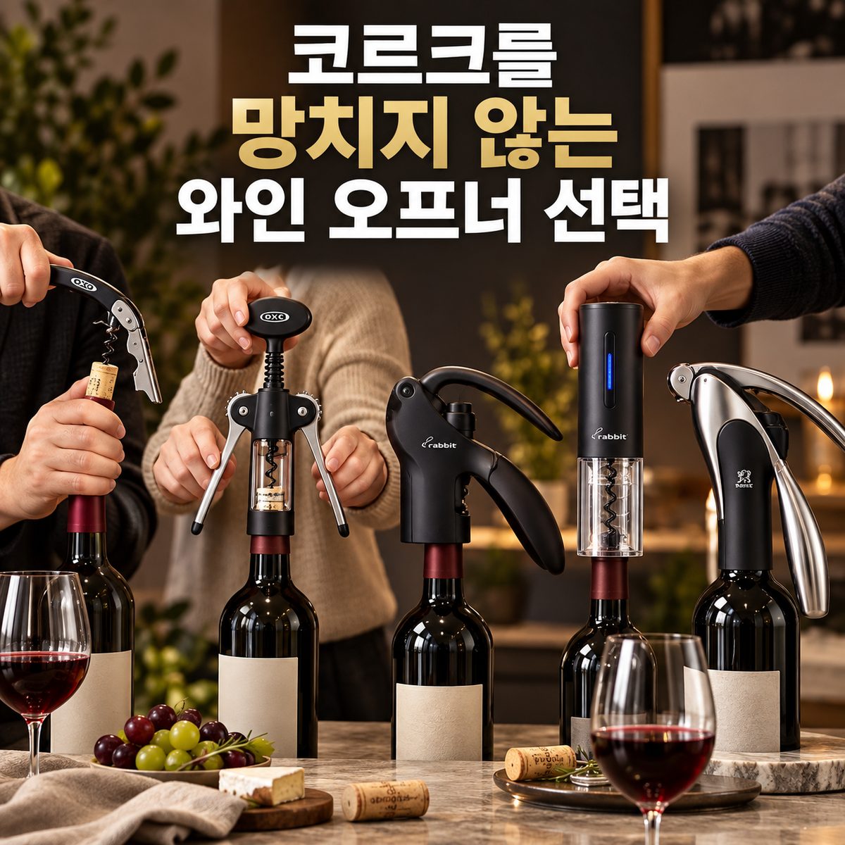 코르크를 망치지 않는 와인 오프너 선택