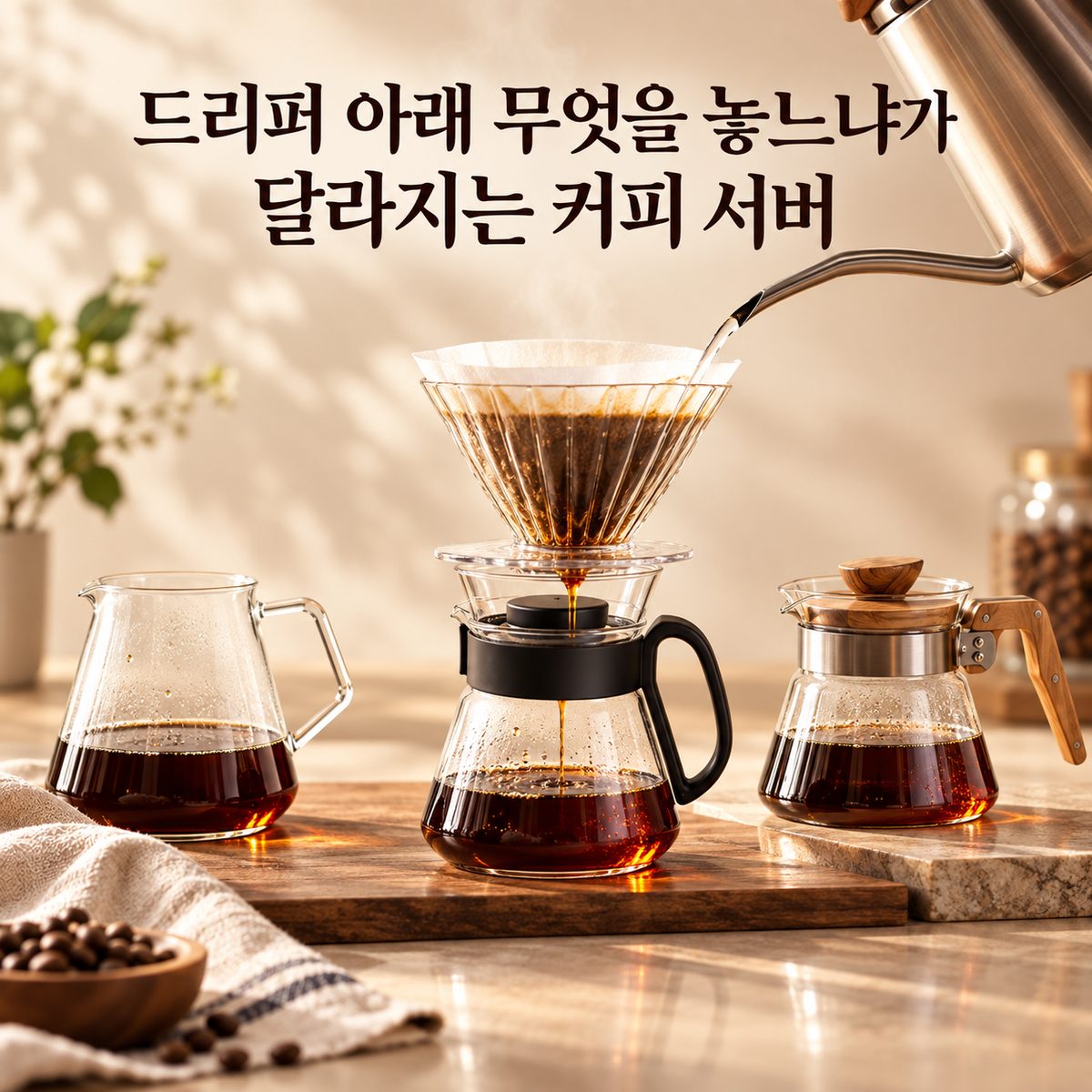 ドリッパーの下に何を置くかが変わるコーヒーサーバー