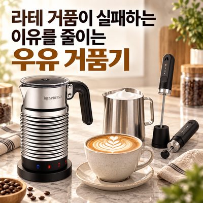 라테 거품이 실패하는 이유를 줄이는 우유 거품기