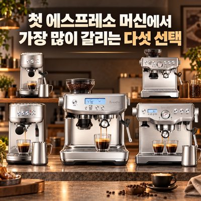첫 에스프레소 머신에서 가장 많이 갈리는 다섯 선택