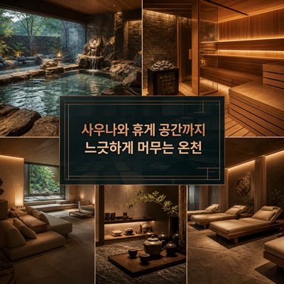 사우나와 휴게 공간까지 느긋하게 머무는 온천