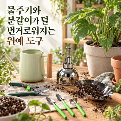 물주기와 분갈이가 덜 번거로워지는 원예 도구