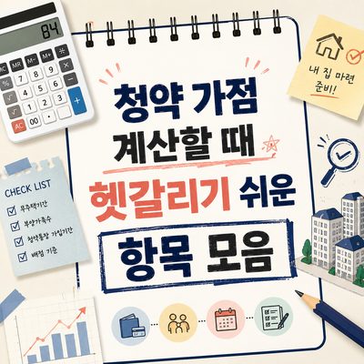 청약 가점 계산할 때 헷갈리기 쉬운 항목 모음