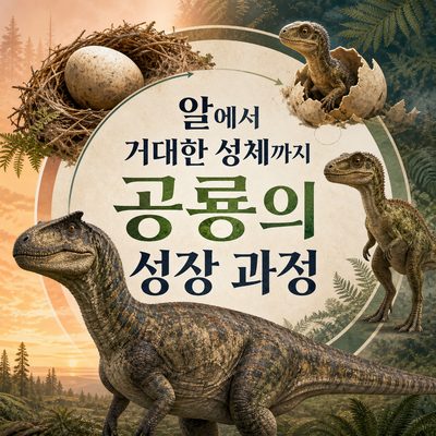 알에서 거대한 성체까지 공룡의 성장 과정