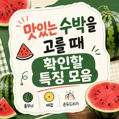 맛있는 수박을 고를 때 확인할 특징 모음