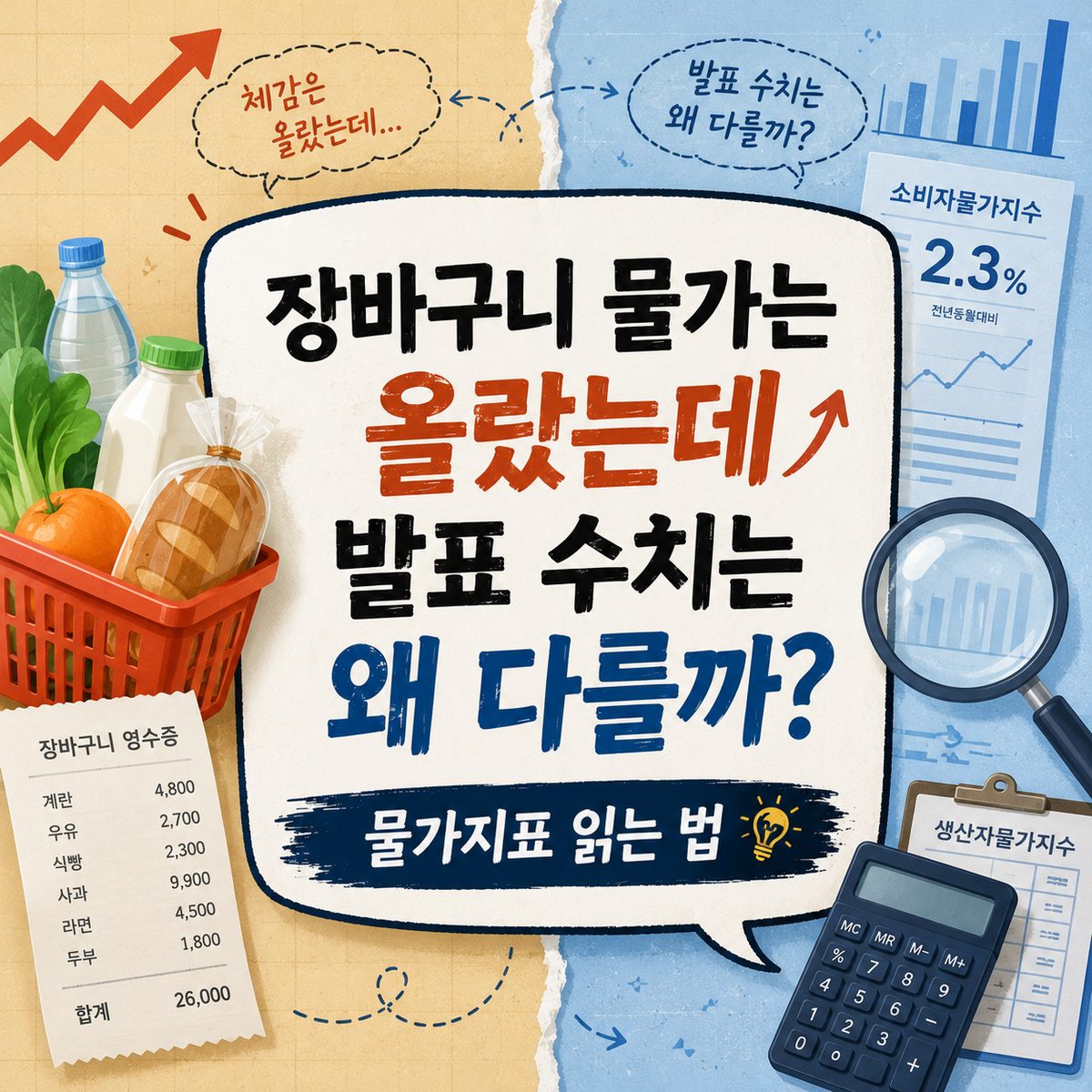 장바구니 물가는 올랐는데 발표 수치는 왜 다를까? 물가지표 읽는 법