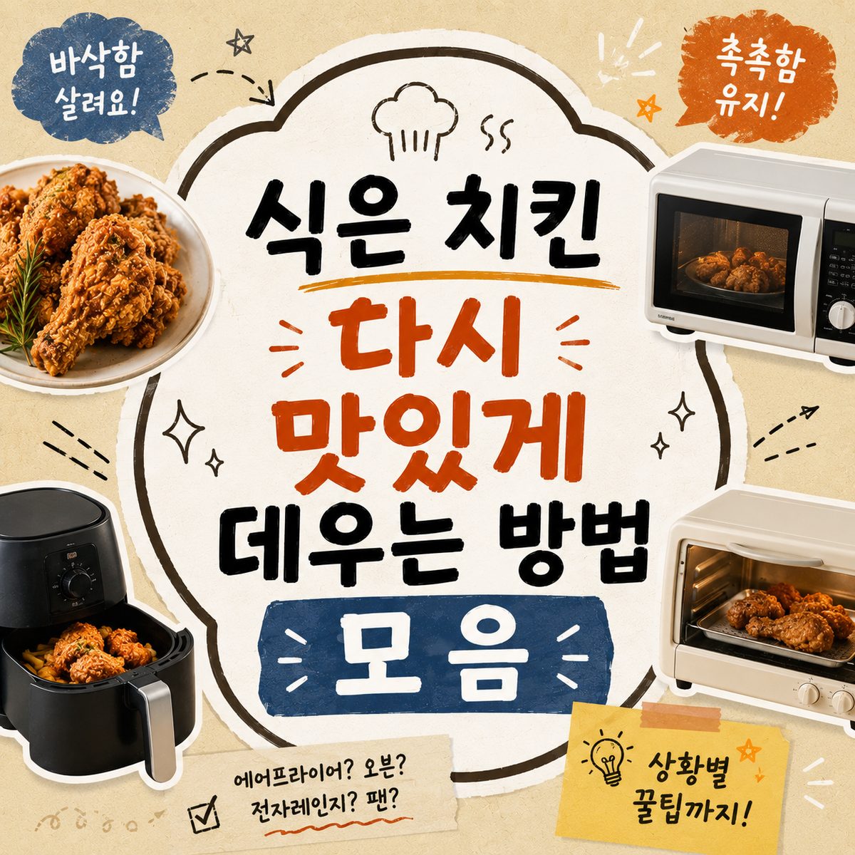 식은 치킨 다시 맛있게 데우는 방법 모음