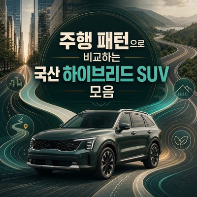 주행 패턴으로 비교하는 국산 하이브리드 SUV 모음