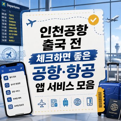 인천공항 출국 전 체크하면 좋은 공항·항공 앱 서비스 모음