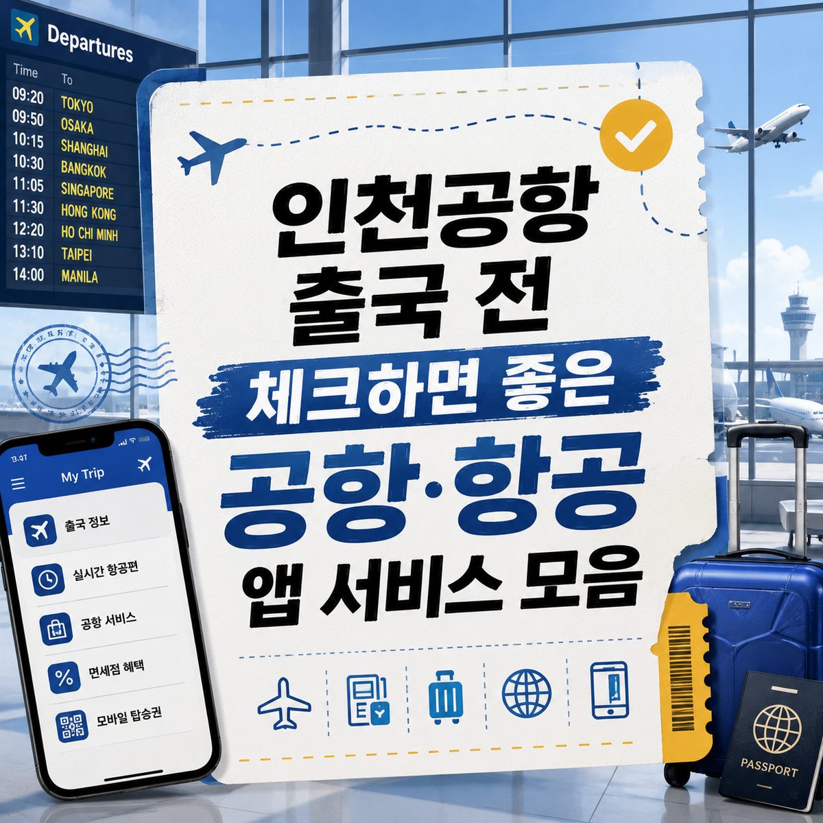 인천공항 출국 전 체크하면 좋은 공항·항공 앱 서비스 모음