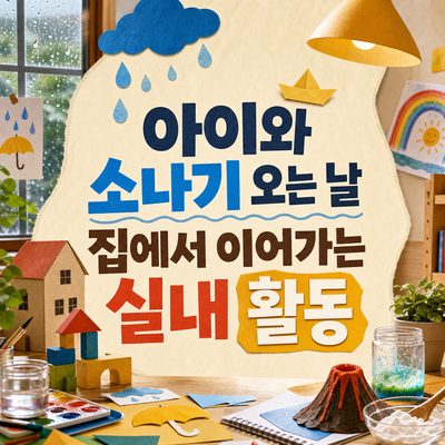 아이와 소나기 오는 날 집에서 이어가는 실내 활동