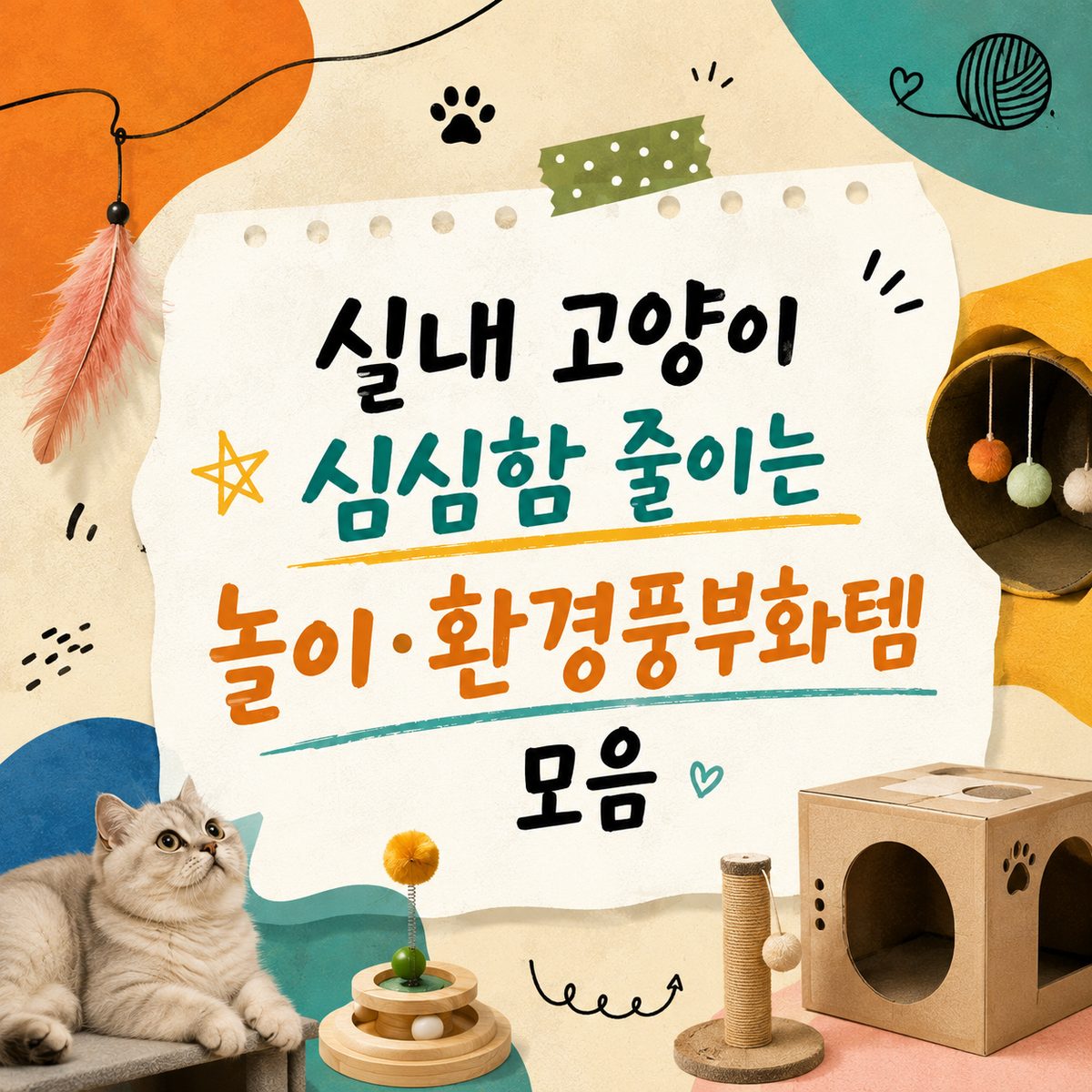 실내 고양이 심심함 줄이는 놀이·환경풍부화템 모음