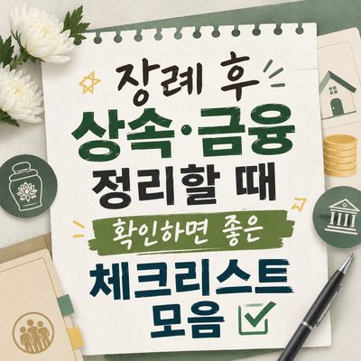 장례 후 상속·금융 정리할 때 확인하면 좋은 체크리스트 모음