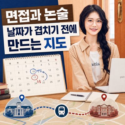 면접과 논술 날짜가 겹치기 전에 만드는 지도