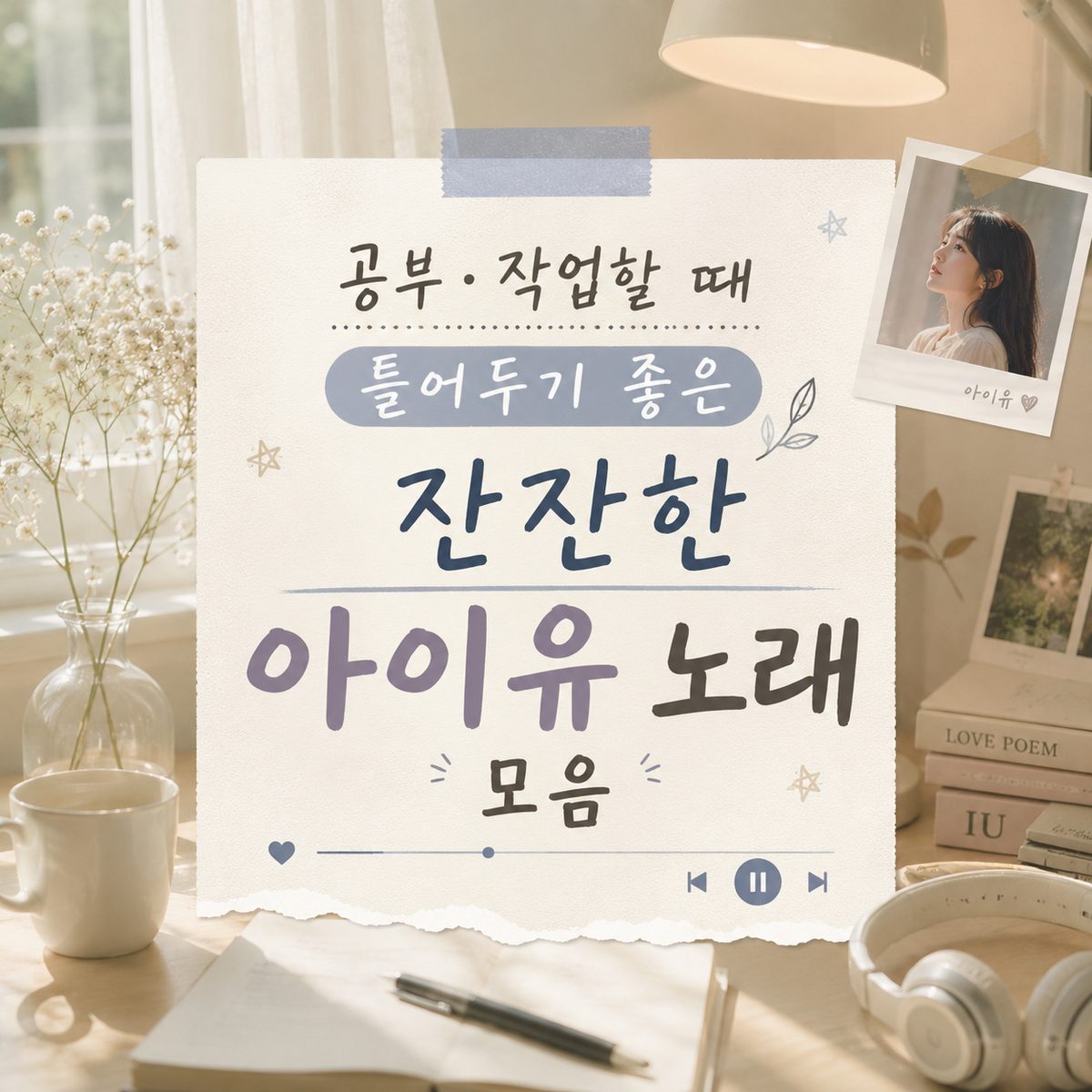 공부·작업할 때 틀어두기 좋은 잔잔한 아이유 노래 모음