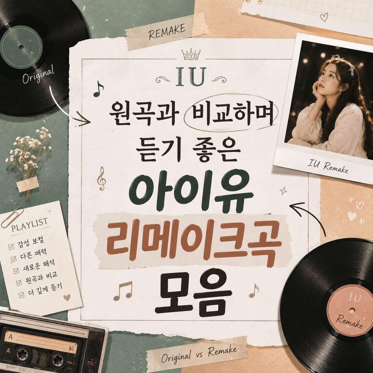 원곡과 비교하며 듣기 좋은 아이유 리메이크곡 모음