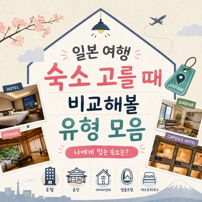 일본 여행 숙소 고를 때 비교해볼 유형 모음