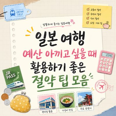 일본 여행 예산 아끼고 싶을 때 활용하기 좋은 절약 팁 모음