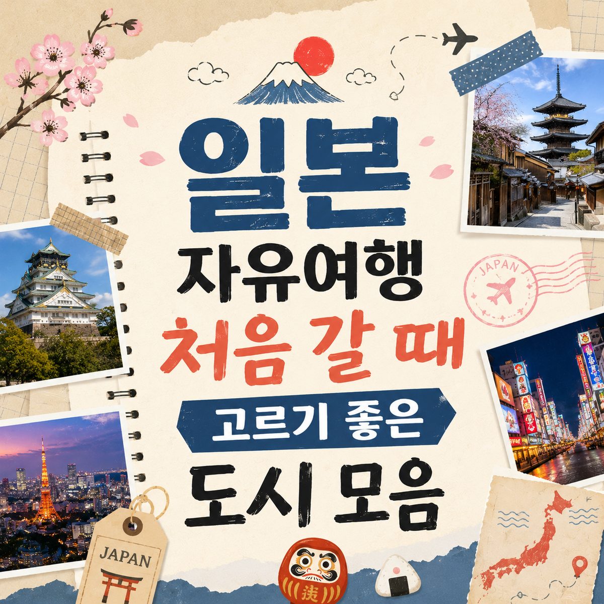 일본 자유여행 처음 갈 때 고르기 좋은 도시 모음
