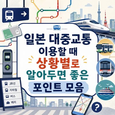 일본 대중교통 이용할 때 상황별로 알아두면 좋은 포인트 모음