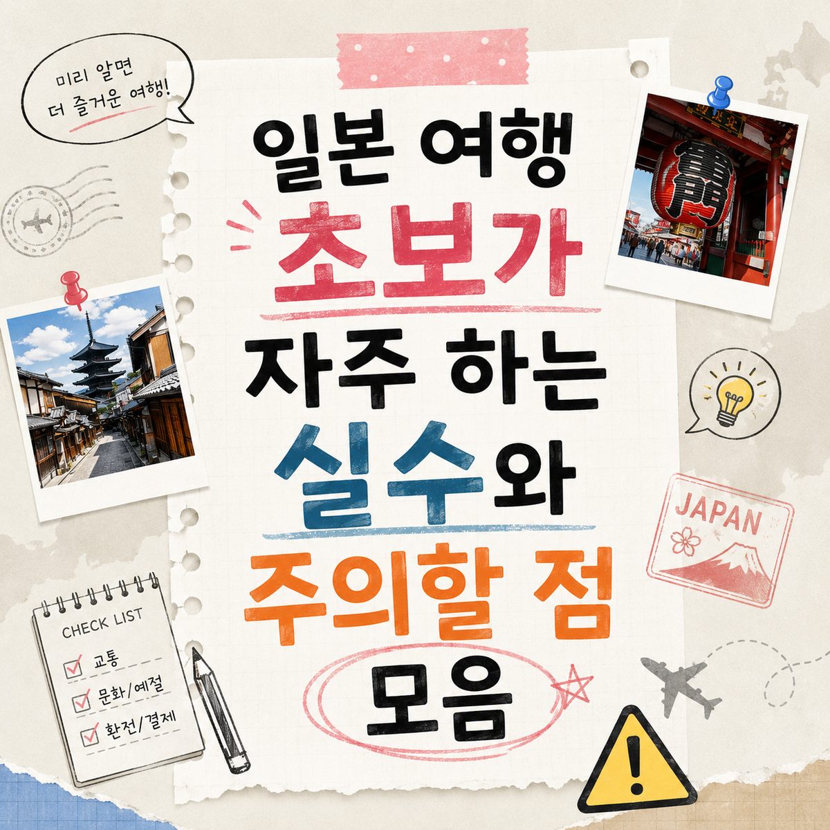일본 여행 초보가 자주 하는 실수와 주의할 점 모음
