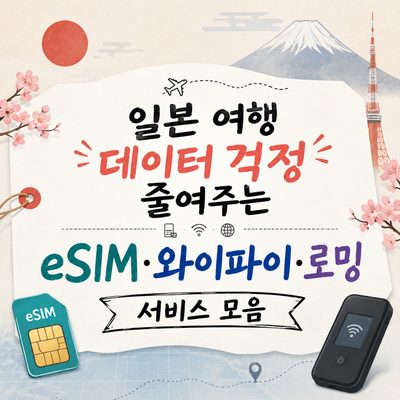 일본 여행 데이터 걱정 줄여주는 eSIM·와이파이·로밍 서비스 모음