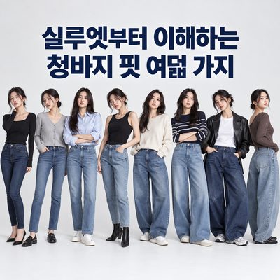 실루엣부터 이해하는 청바지 핏 여덟 가지
