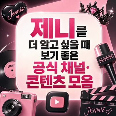 제니를 더 알고 싶을 때 보기 좋은 공식 채널·콘텐츠 모음