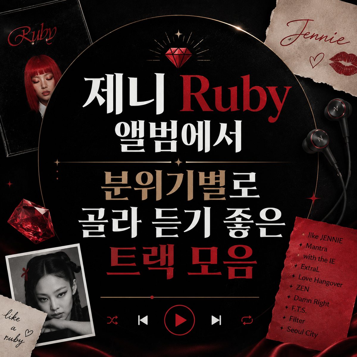 제니 Ruby 앨범에서 분위기별로 골라 듣기 좋은 트랙 모음