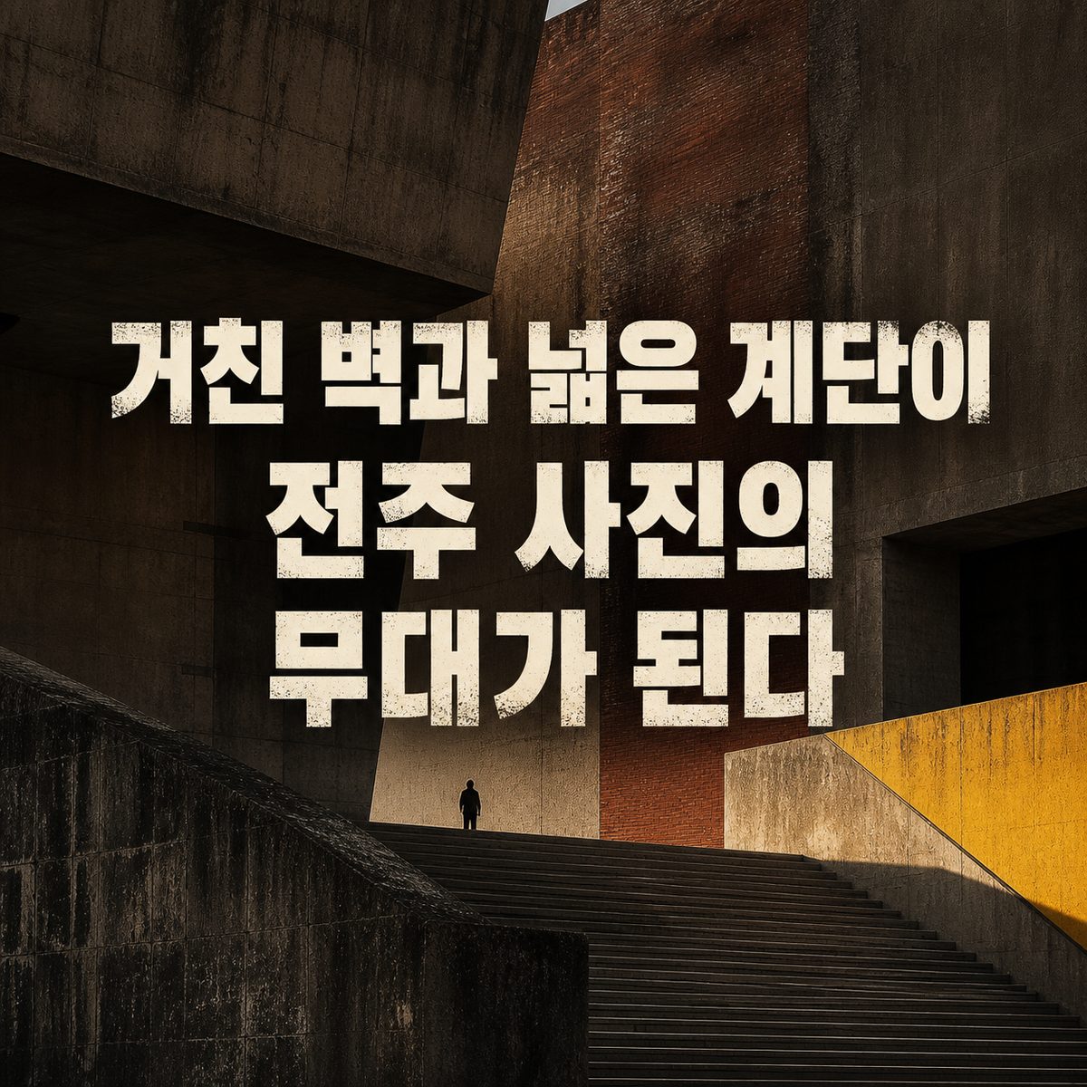 거친 벽과 넓은 계단이 전주 사진의 무대가 된다