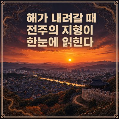 해가 내려갈 때 전주의 지형이 한눈에 읽힌다