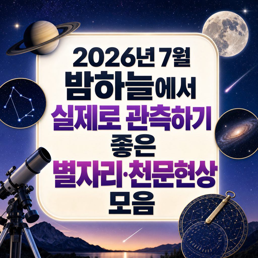 2026년 7월 밤하늘에서 실제로 관측하기 좋은 별자리·천문현상 모음