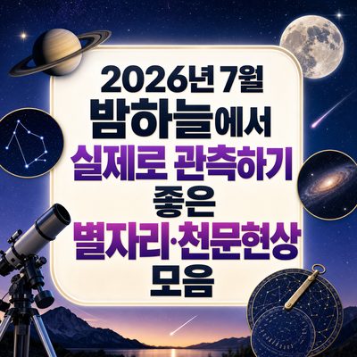 2026년 7월 밤하늘에서 실제로 관측하기 좋은 별자리·천문현상 모음