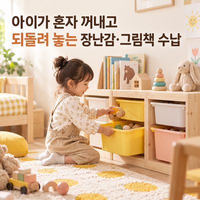 아이가 혼자 꺼내고 되돌려 놓는 장난감·그림책 수납