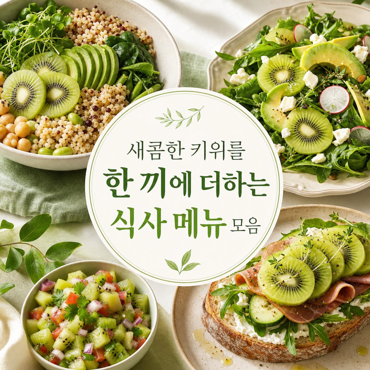 새콤한 키위를 한 끼에 더하는 식사 메뉴 모음