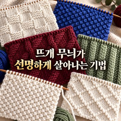 뜨개 무늬가 선명하게 살아나는 기법