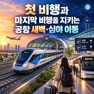 첫 비행과 마지막 비행을 지키는 공항 새벽·심야 이동